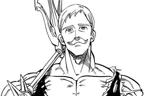 Escanor desenho para colorir, baixar e imprimir do anime Nanatsu no Taizai e caprichar na pintura. Confira as imagens do Pecado do Orgulho.