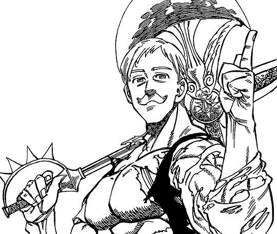 Escanor desenho para colorir, baixar e imprimir do anime Nanatsu no Taizai e caprichar na pintura. Confira as imagens do Pecado do Orgulho.