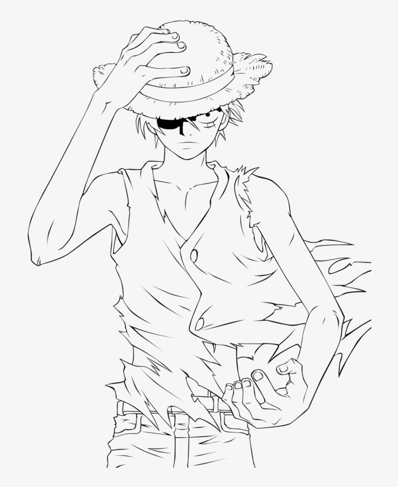 Luffy desenho para colorir, baixar e imprimir do anime One Piece e caprichar na pintura. Mostre sua arte no líder do bando do chapéu de palha.