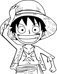 Luffy desenho para colorir, baixar e imprimir do anime One Piece e caprichar na pintura. Mostre sua arte no líder do bando do chapéu de palha.