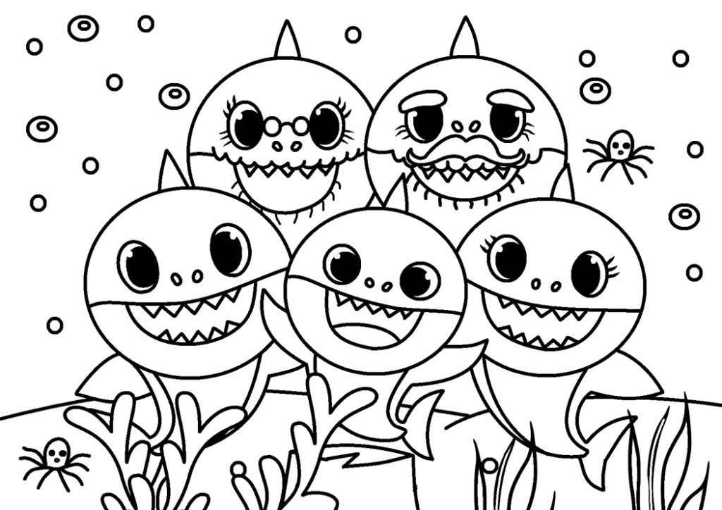 Divirta-se com diversos desenhos do Baby Shark para Colorir. São imagens para você baixar, imprimir e pintar de acordo com sua sua criatividade.