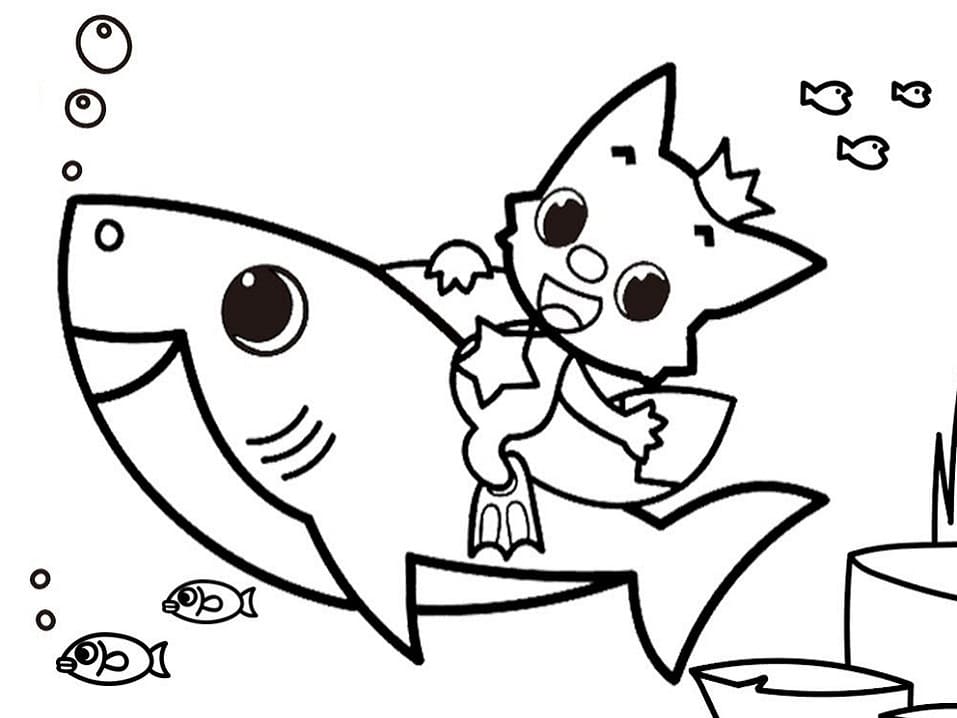 Divirta-se com diversos desenhos do Baby Shark para Colorir. São imagens para você baixar, imprimir e pintar de acordo com sua sua criatividade.