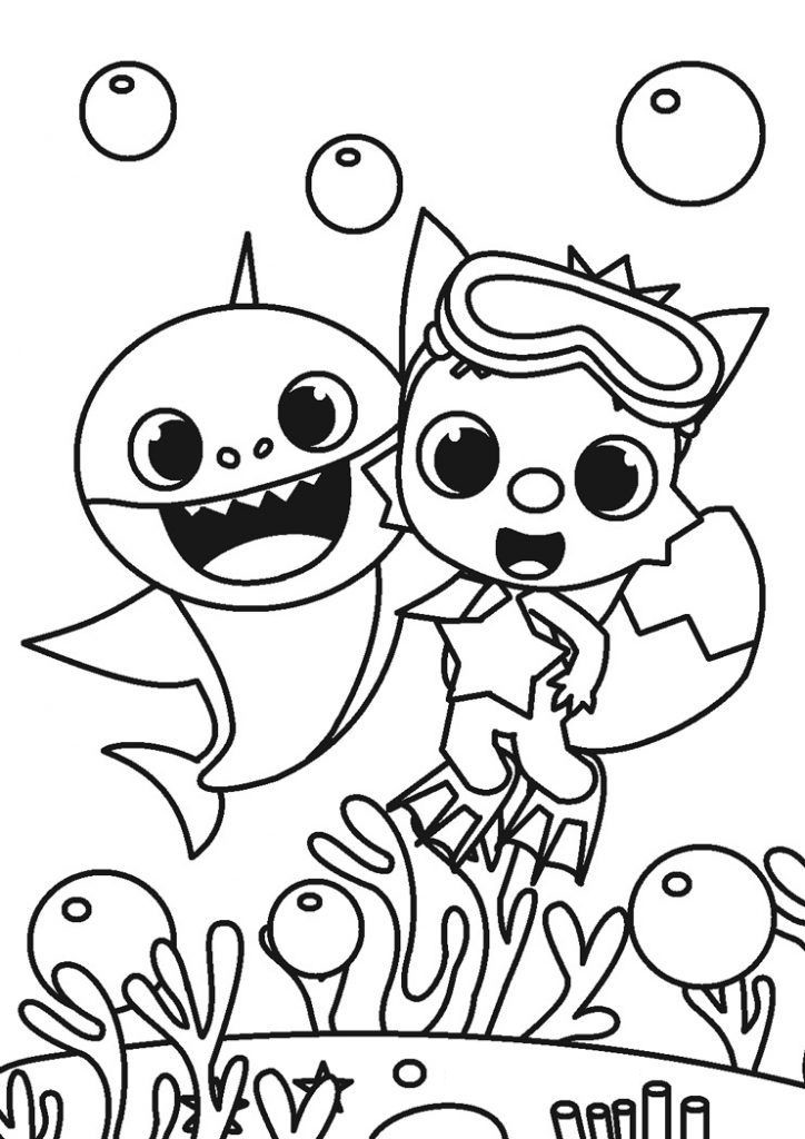 Divirta-se com diversos desenhos do Baby Shark para Colorir. São imagens para você baixar, imprimir e pintar de acordo com sua sua criatividade.