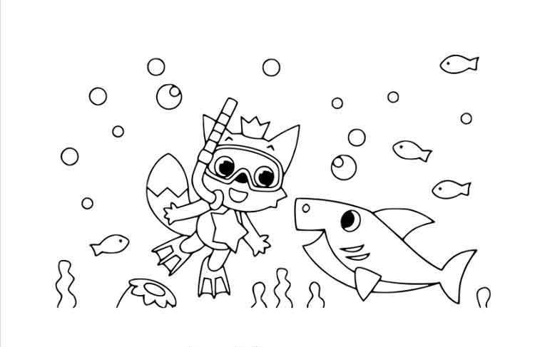 Divirta-se com diversos desenhos do Baby Shark para Colorir. São imagens para você baixar, imprimir e pintar de acordo com sua sua criatividade.