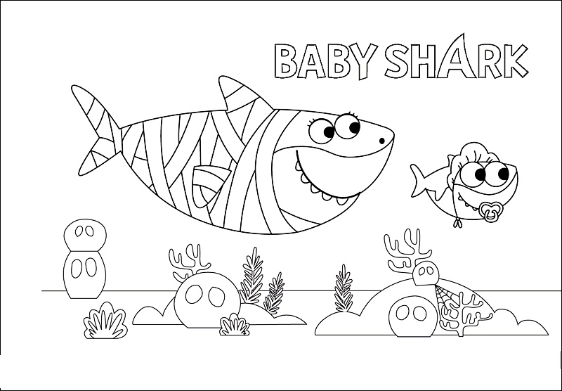 Divirta-se com diversos desenhos do Baby Shark para Colorir. São imagens para você baixar, imprimir e pintar de acordo com sua sua criatividade.