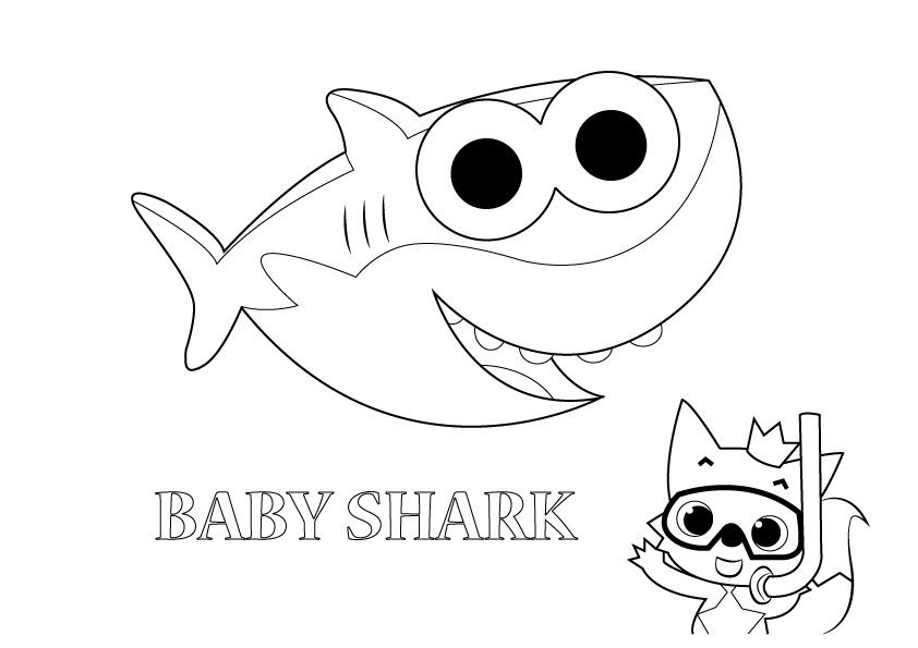 Divirta-se com diversos desenhos do Baby Shark para Colorir. São imagens para você baixar, imprimir e pintar de acordo com sua sua criatividade.