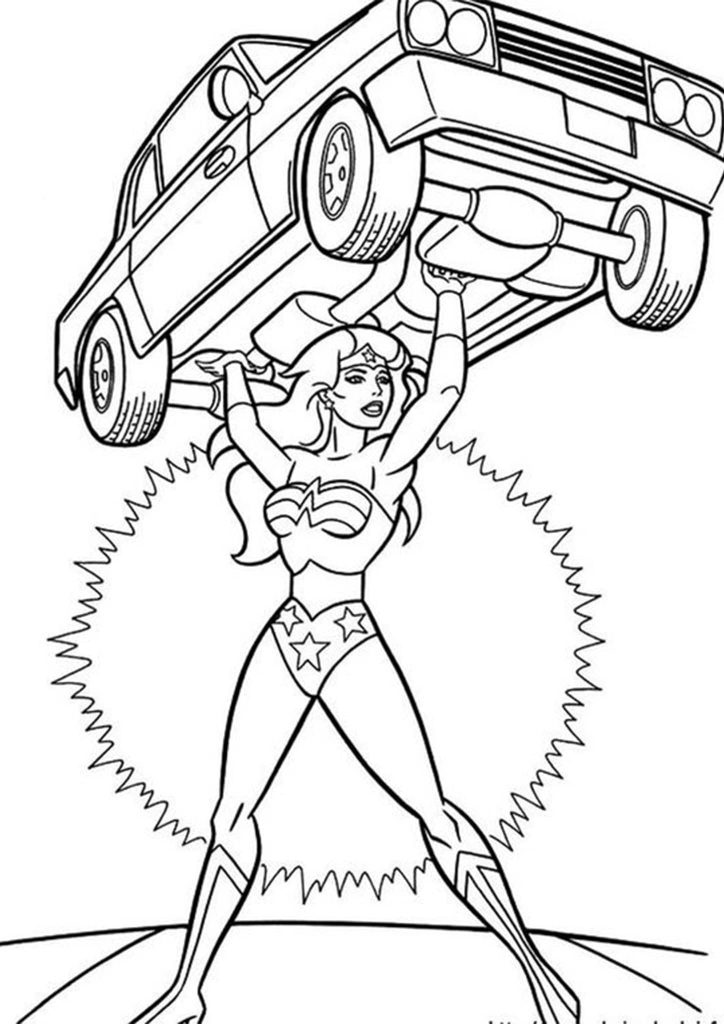 Desenhos da Mulher Maravilha para colorir, pintar, baixar e imprimir - Wonder Woman Coloring Page and Printable - 1