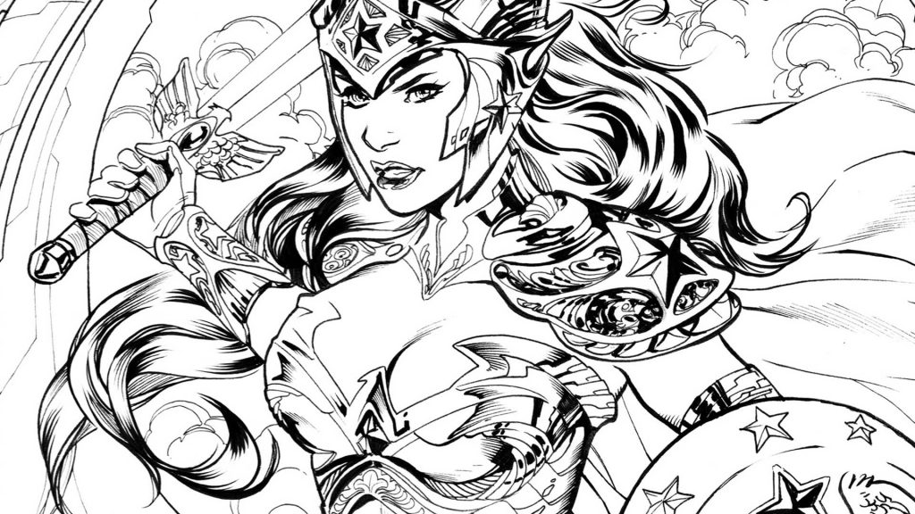 Desenhos da Mulher Maravilha para colorir, pintar, baixar e imprimir - Wonder Woman Coloring Page and Printable - 1