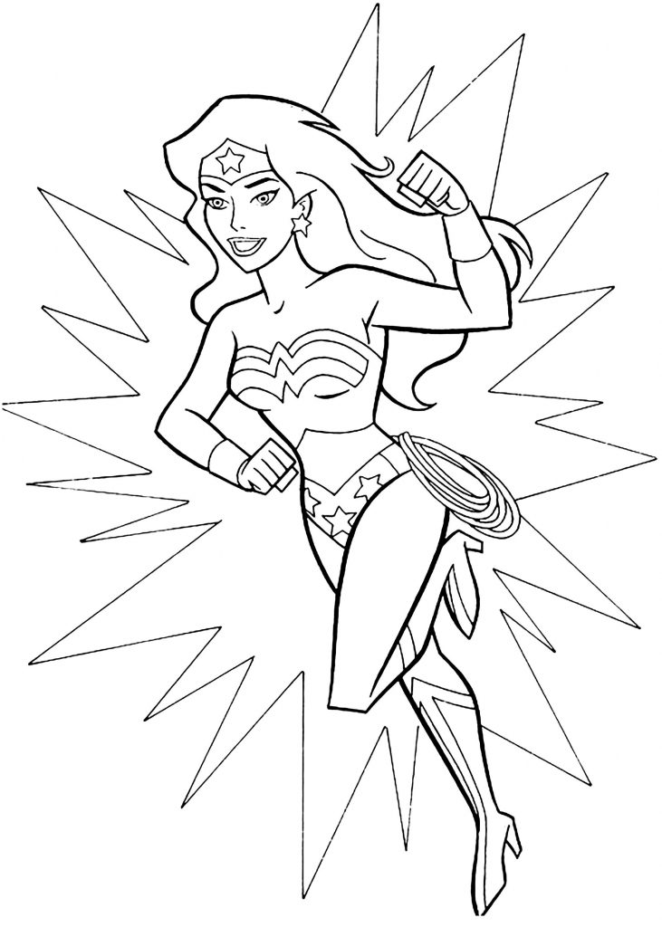 Desenhos da Mulher Maravilha para colorir, pintar, baixar e imprimir - Wonder Woman Coloring Page and Printable - 1