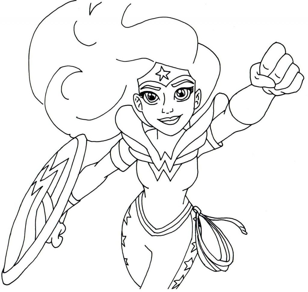 Desenhos da Mulher Maravilha para colorir, pintar, baixar e imprimir - Wonder Woman Coloring Page and Printable - 1