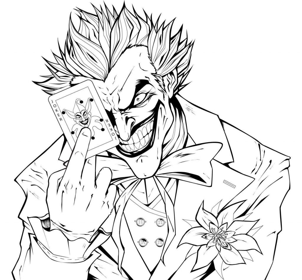 Desenhos do Coringa para colorir, pintar, baixar e imprimir - The Joker Coloring Page and Printable - 1