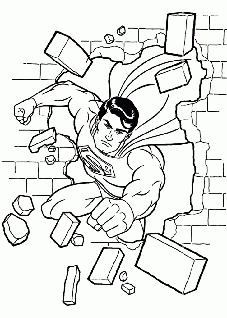 Desenhos do Superman para colorir, pintar, baixar e imprimir - Superman Coloring Page and Printable - 1