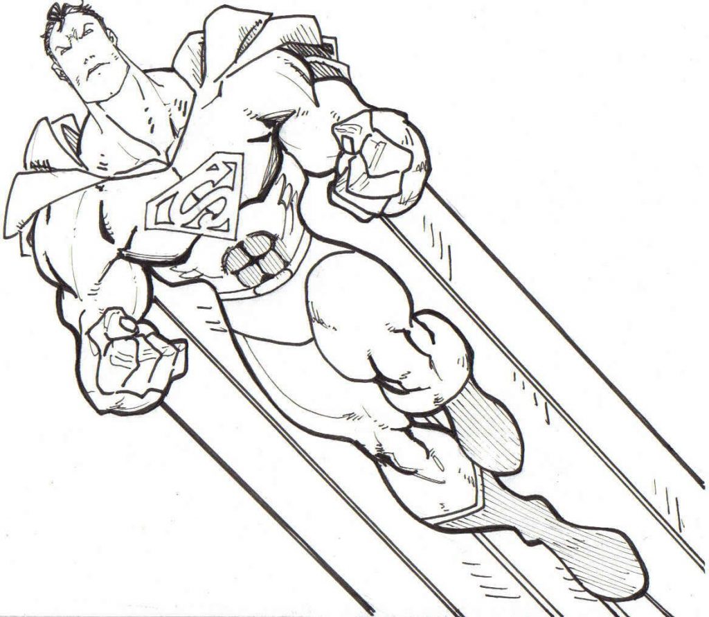 Desenhos do Superman para colorir, pintar, baixar e imprimir - Superman Coloring Page and Printable - 1