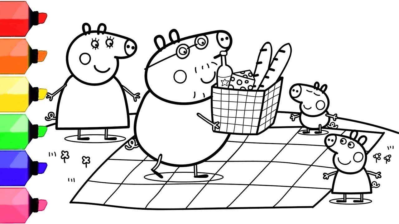 Imprimir a familia peppa pig para colorir Colorir e Pintar!