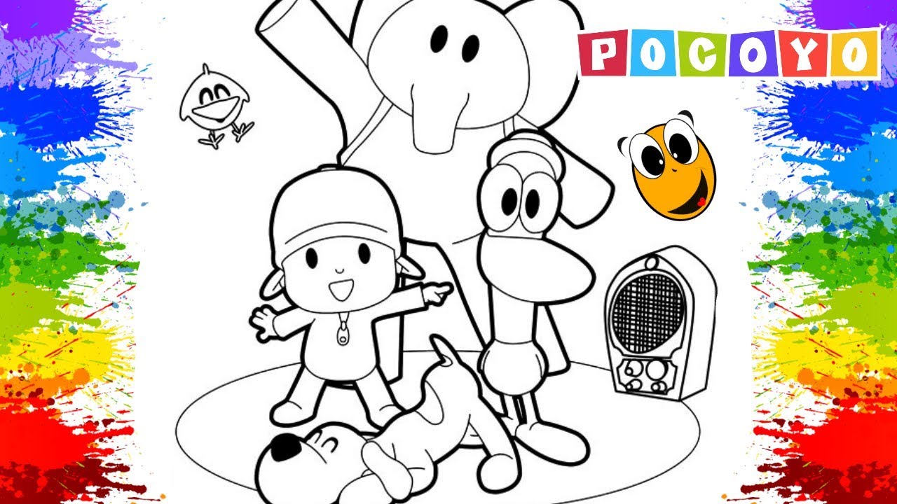 Desenho e Imagem Pocoyo Elefante para Colorir e Imprimir Grátis para  Adultos e Crianças 