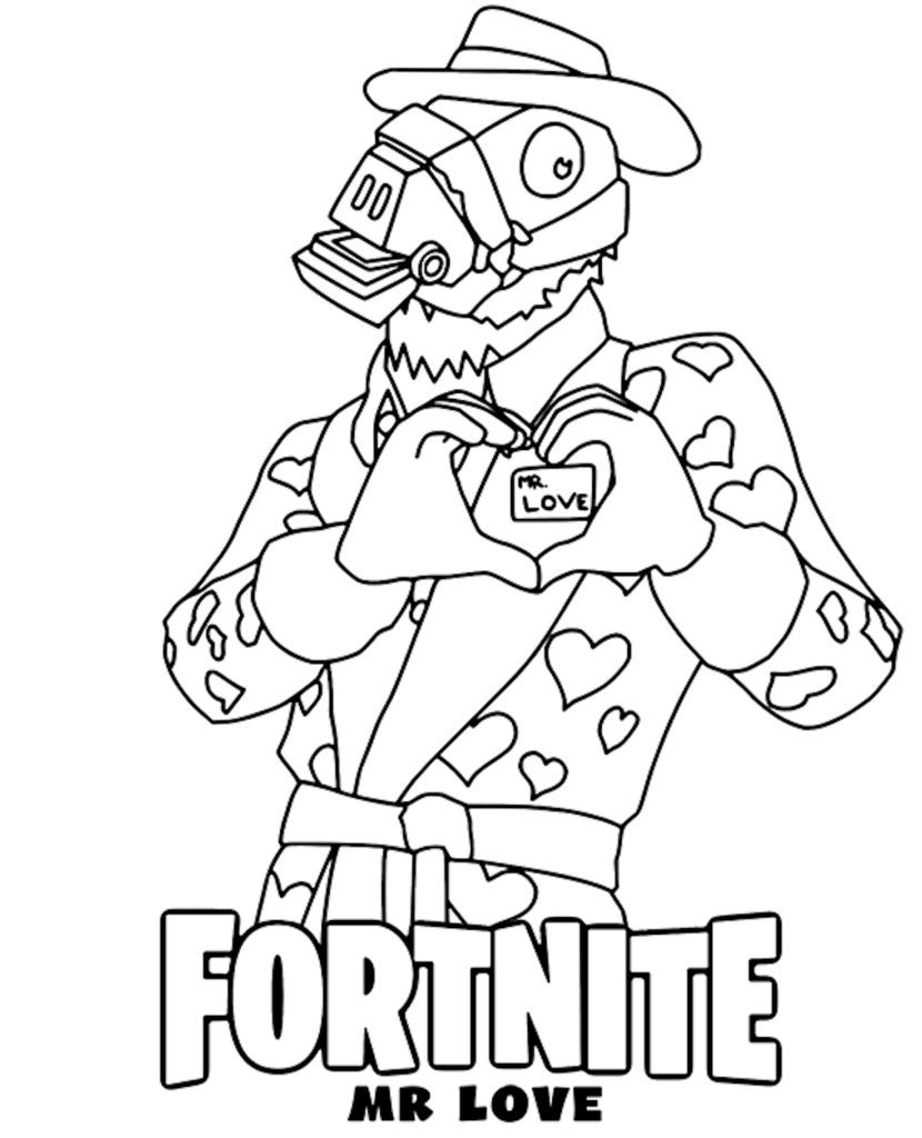 Fortnite Coloring Page - Battle Royale - Download and Printable. Paint several images and characters from the game that won everyone over.