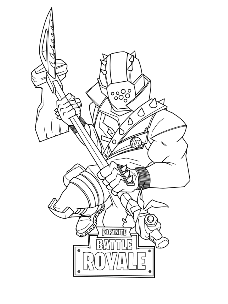 Fortnite Coloring Page - Battle Royale - Download and Printable. Paint several images and characters from the game that won everyone over.