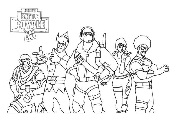 Fortnite Coloring Page - Battle Royale - Download and Printable. Paint several images and characters from the game that won everyone over.