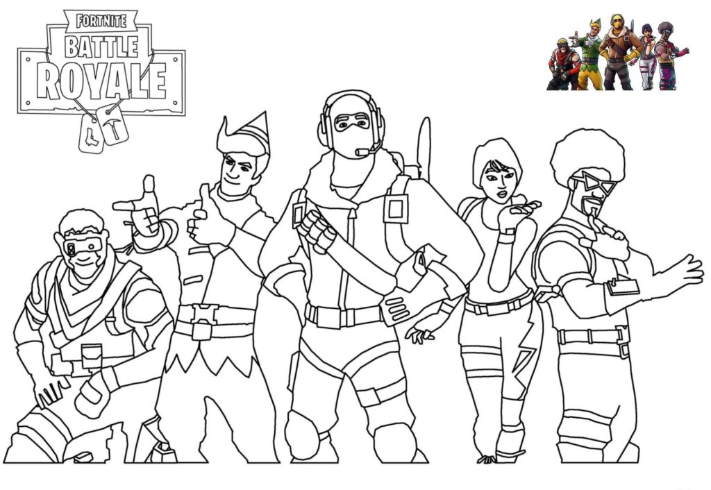 Fortnite Coloring Page - Battle Royale - Download and Printable. Paint several images and characters from the game that won everyone over.