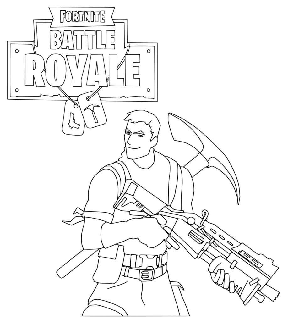 Fortnite Coloring Page - Battle Royale - Download and Printable. Paint several images and characters from the game that won everyone over.