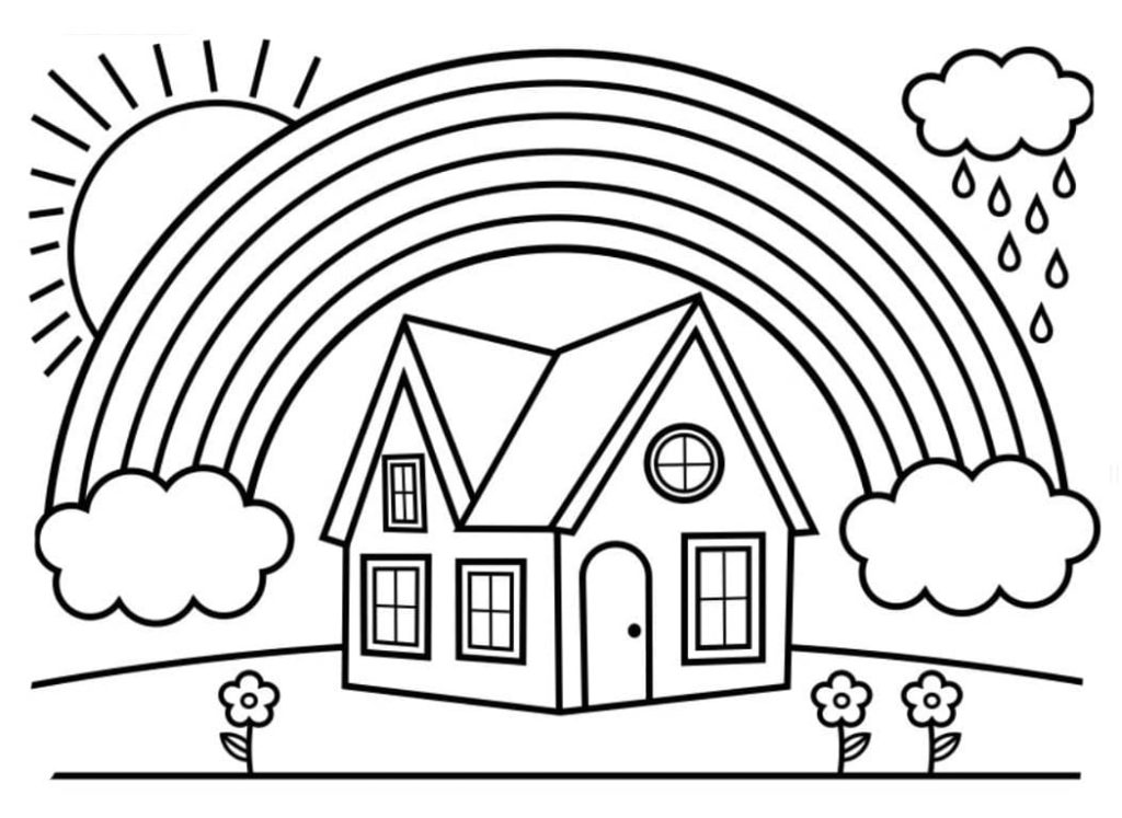 Rainbow Coloring Page - Download and Printable Images. Spark your creativity with beautiful rainbow designs.