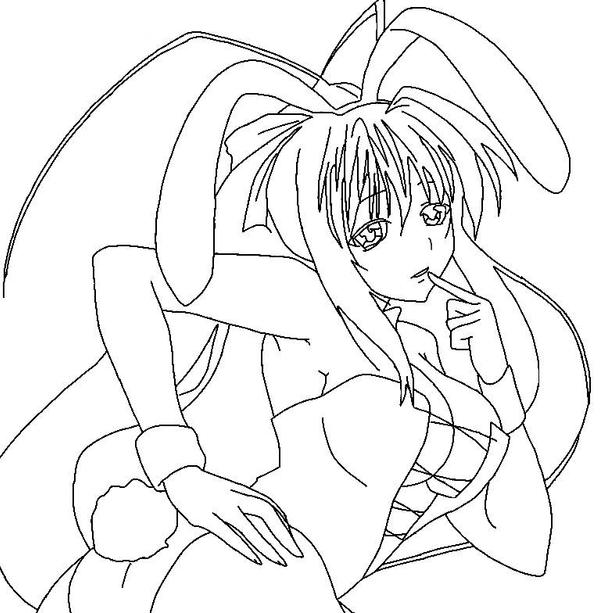 Akeno Himejima desenho para colorir, baixar e imprimir- 10