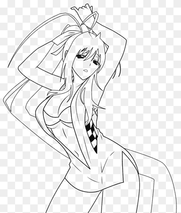 Akeno Himejima desenho para colorir, baixar e imprimir- 4