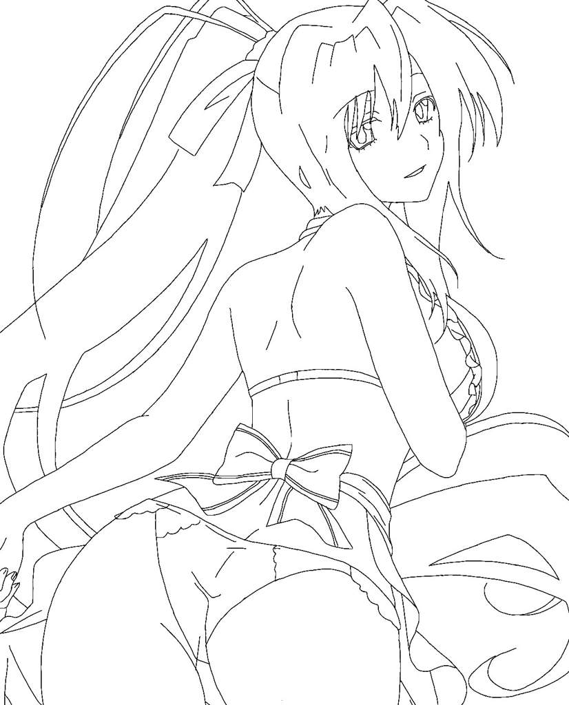 Akeno Himejima desenho para colorir, baixar e imprimir- 9