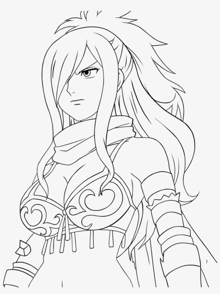 Erza Scarlet - Fairy Tail desenho para colorir, baixar e imprimir- 10