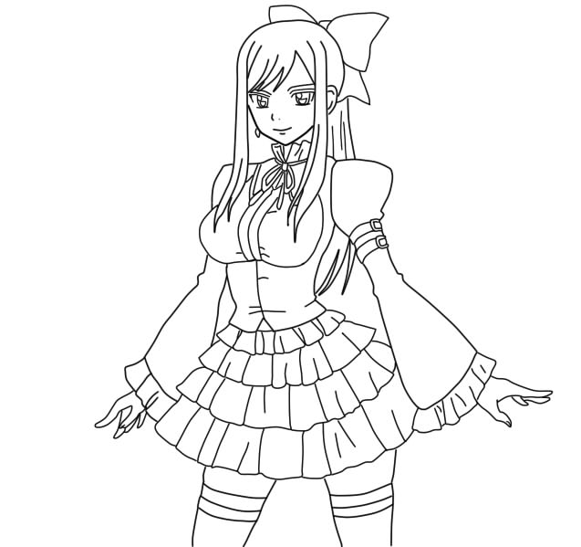 Erza Scarlet - Fairy Tail desenho para colorir, baixar e imprimir- 2