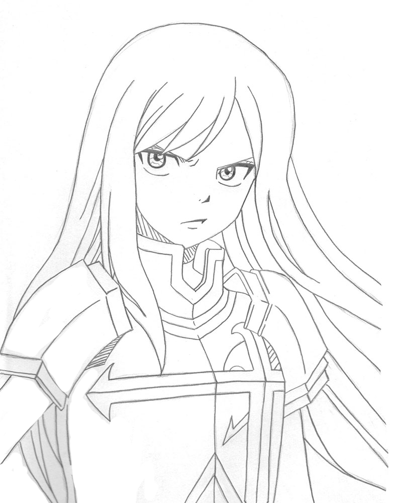 Erza Scarlet - Fairy Tail desenho para colorir, baixar e imprimir - 7