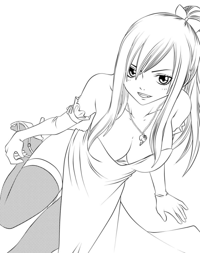 Erza Scarlet - Fairy Tail desenho para colorir, baixar e imprimir - 8