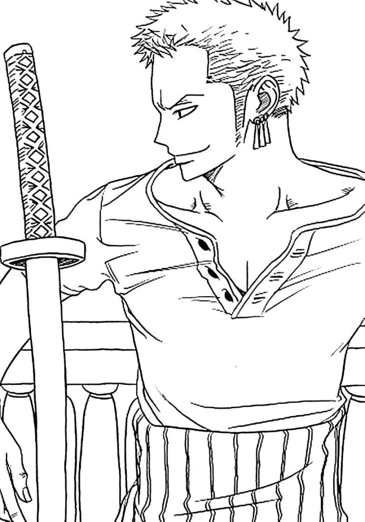 Roronoa Zoro desenho para colorir, baixar e imprimir - 10