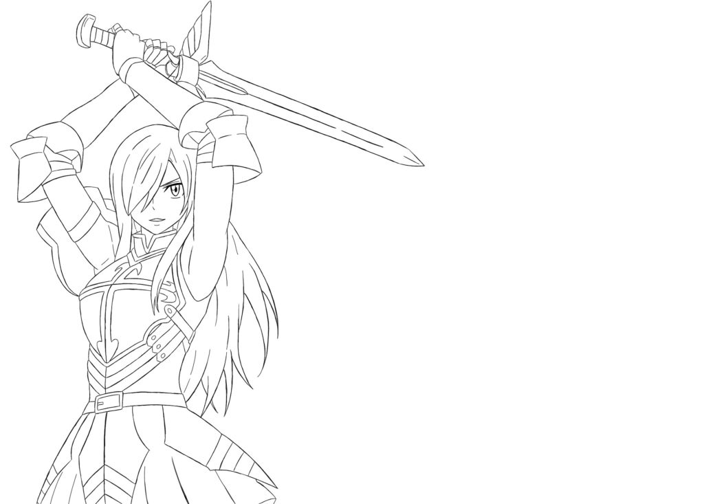 Wallpaper - Erza Scarlet - Fairy Tail desenho para colorir, baixar e imprimir