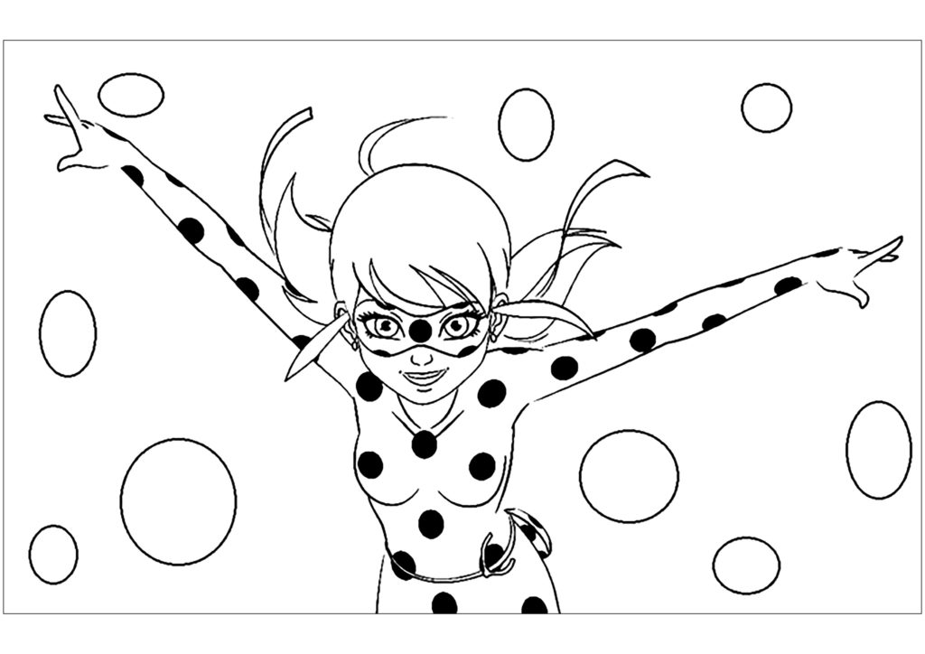 Ladybug para colorir - Miraculous: As Aventuras de Ladybug e Cat Noir - Confira desenhos fantásticos da Ladybug baixar, imprimir e pintar do jeito que quiser.