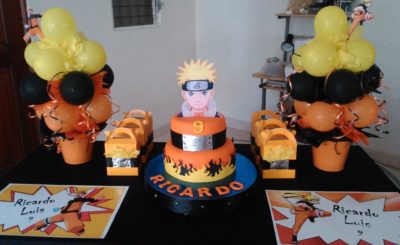 ideias de topos de bolo, de cackes e cupcakes com o tema Naruto Clássico e Naruto Shippuden para animar sua festa.