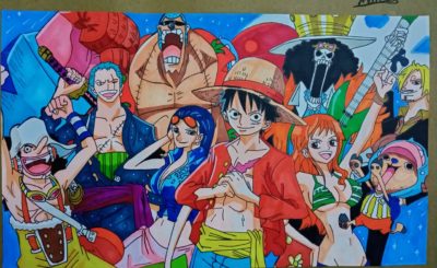 One Piece desenho para colorir, baixar, fazer download do pdf e imprimir do anime do Chapéu de Palha e caprichar na pintura. Mostre sua arte no líder do bando do chapéu de palha.