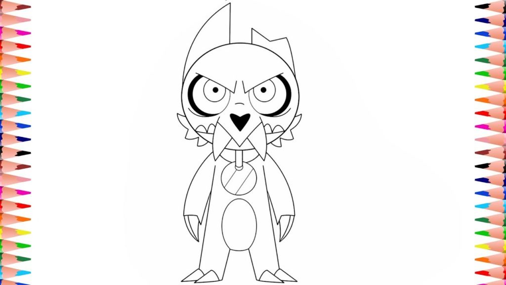 The Owl House coloring page printable - Have fun painting the characters of The Owl House. Save the image and print wherever you want.