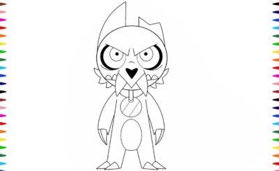 The Owl House coloring page printable - Have fun painting the characters of The Owl House. Save the image and print wherever you want.