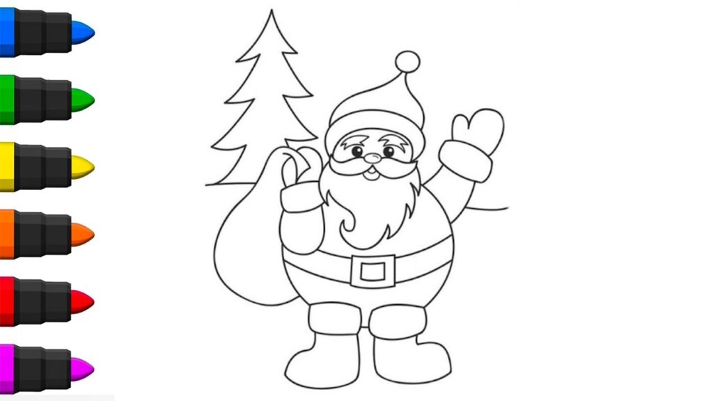 Desenho papai noel para colorir . Confira lingas imagens do bom velhinho para você salvar em pdf, imprimir e pintar do seu jeito.