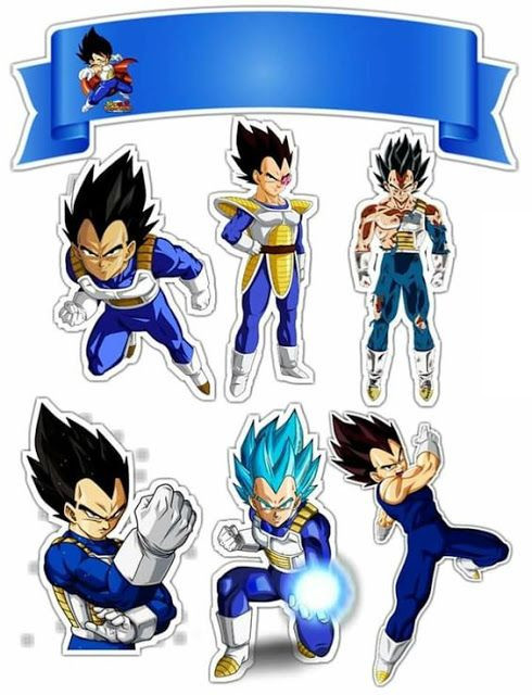 Dragon Ball Cake Topper Ideas - Set up various printable images to place on your cake or cupcake with Goku, Vegeta, Gohan and other warriors.