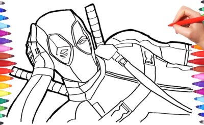 Deadpool desenho para colorir e imprimir - confira diversas imagens do mercenário tagarela da marvel para você baixar e pintar.