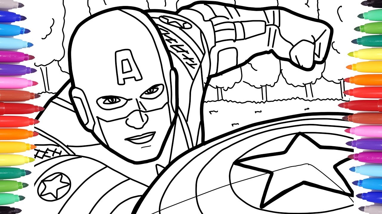 Desenho do Capitão América - confira diversas imagens do primeiro vingador da Marvel para baixar, imprimir e colorir.