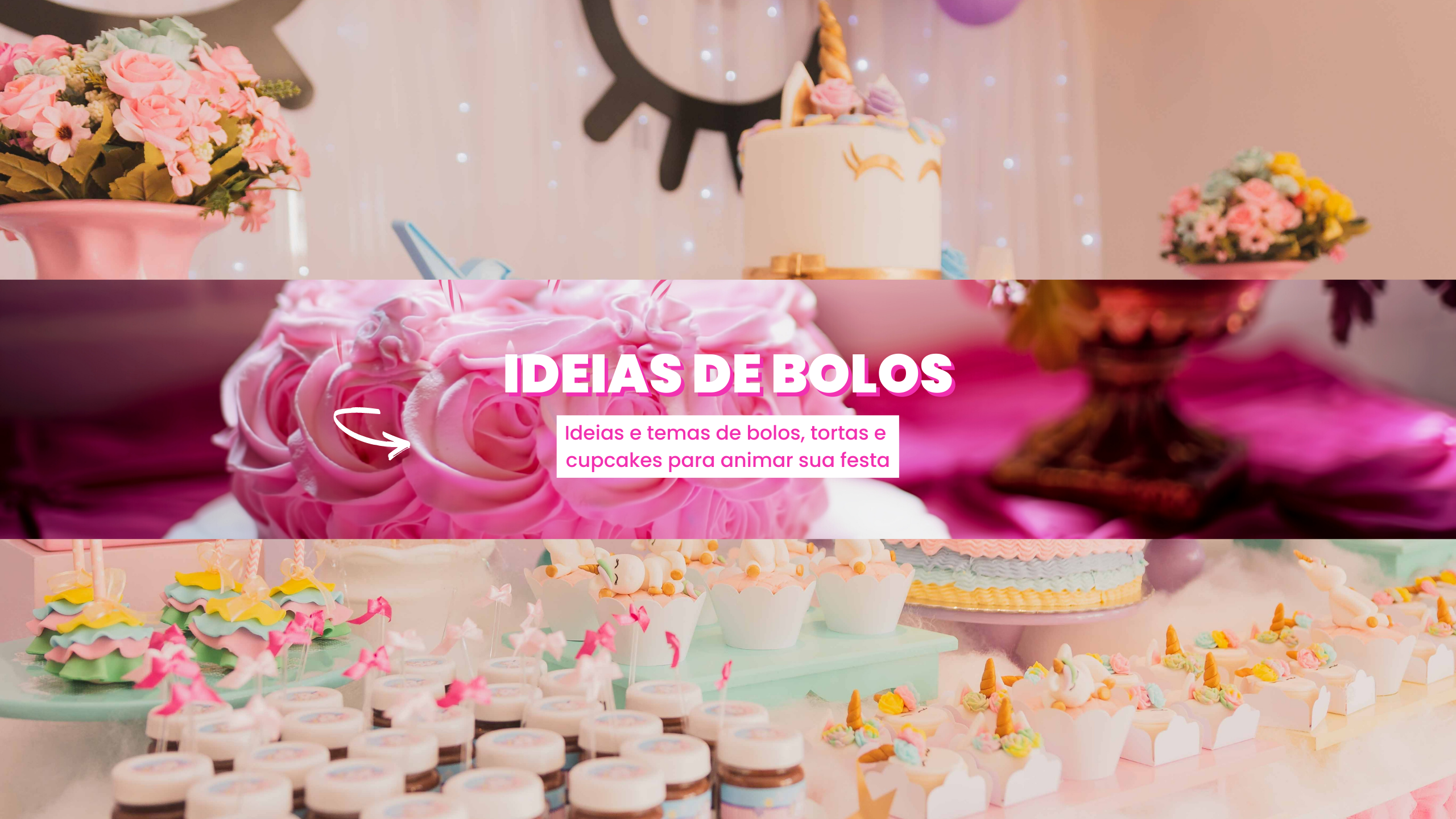 Ideias de Bolo - confira diversas sugestões de bolos, tortas, cakes, cupcakes para animar sua festa com temas mais variados.