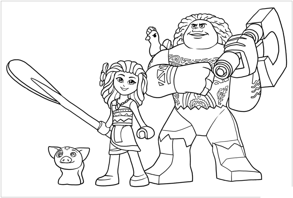 Moana desenho para colorir - baixe diversas imagens e desenhos dessa linda princesa Moana da Disney em cenas super divertidas para imprimir e pintar.