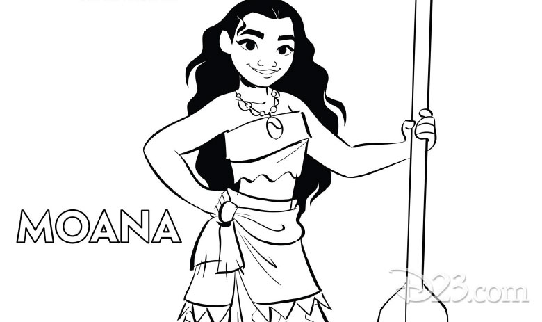 Moana desenho para colorir - baixe diversas imagens e desenhos dessa linda princesa Moana da Disney em cenas super divertidas para imprimir e pintar.