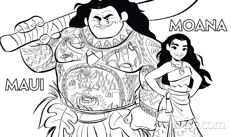 Moana desenho para colorir - baixe diversas imagens e desenhos dessa linda princesa Moana da Disney em cenas super divertidas para imprimir e pintar.