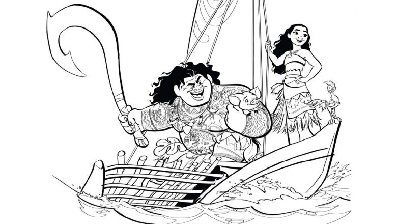 Moana desenho para colorir - baixe diversas imagens e desenhos dessa linda princesa Moana da Disney em cenas super divertidas para imprimir e pintar.