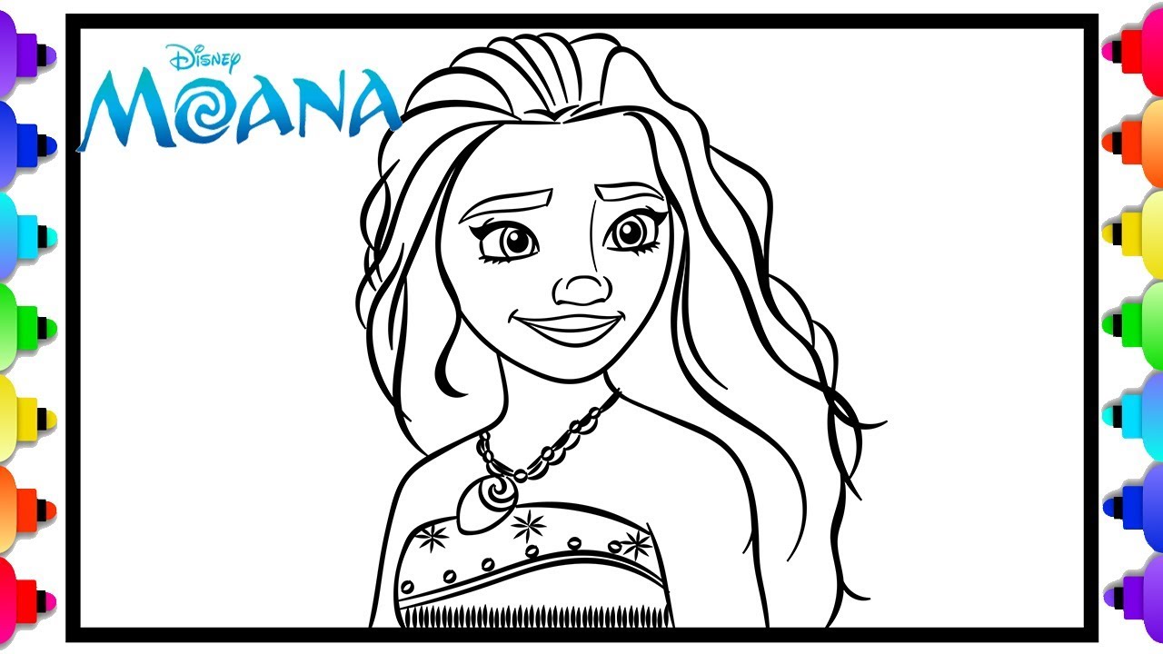 Moana desenho para colorir - baixe diversas imagens e desenhos dessa linda princesa Moana da Disney em cenas super divertidas para imprimir e pintar.
