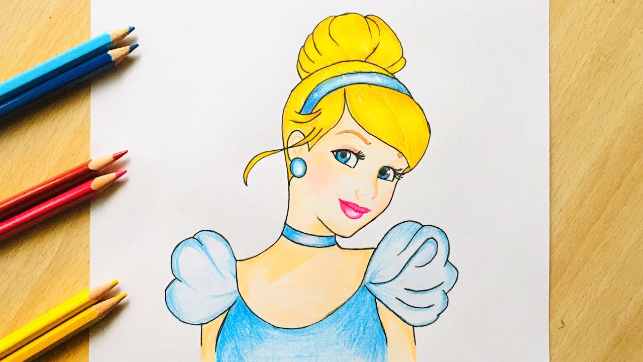 Cinderella desenho para colorir e imprimir - confira diversas imagens (PNG) grátis para baixar, imprimir e pintar com o tema da princesa Cinderella da Disney.